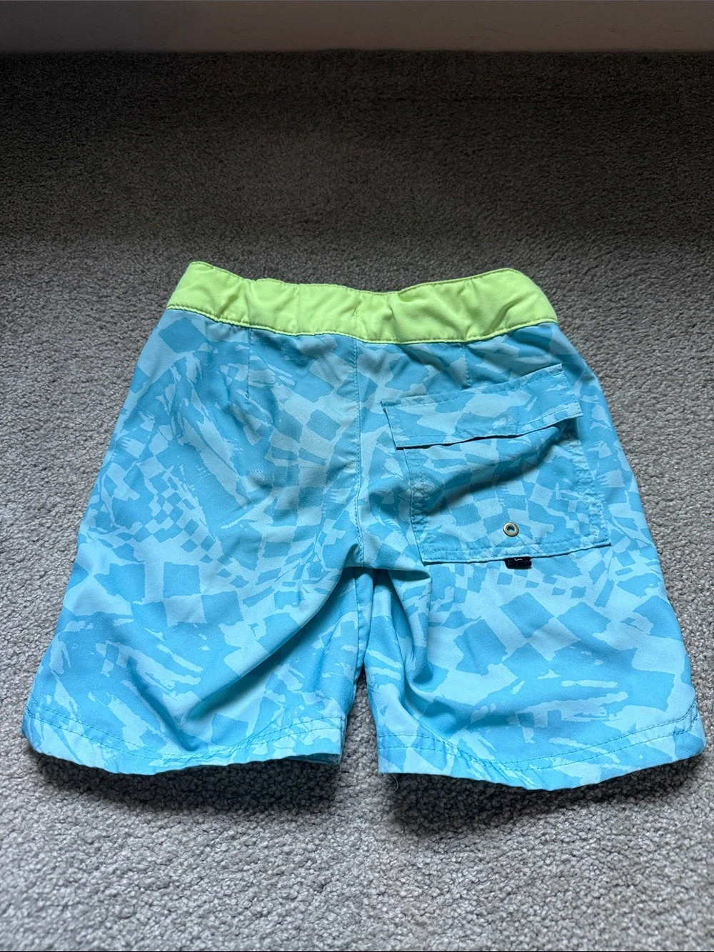 art class Light Blue Swim Shorts with Lime Waistband